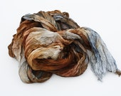 scarves, silk scarf - Simply Versailles-  brown, cognac, grey silk scarf.