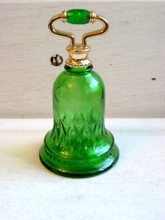 Vintage Avon perfume bottle green colored collectible Roses