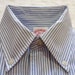 ESSENTIAL Vintage Brooks Brothers Makers Blue & White Candy Stripe OCBD Button Down Collar Dress Shirt 14 1/2 - 2. Made in USA.