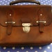 Antique Leather Briefcase. French Smallest ever. So Cute.