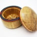 Wood Ring Box Lidded - Beautifully Spalted Maple Wood Box with Rainbow Birch inlay
