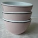 Sterling, small bowls, pink, black set of three