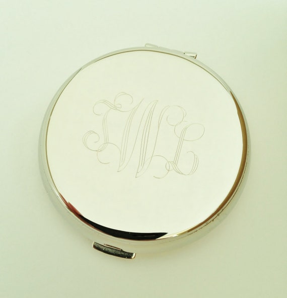 Monogrammed mirror compact