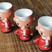 Holiday Vintage Santa Egg Cups, Kitchen Housewares, Wood