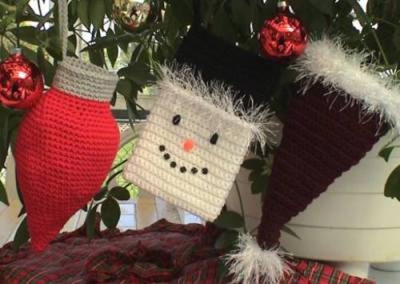 gifts crochet quick cute Stocking 3 CROCHET of BEGINNER Small PATTERN Christmas Set Easy