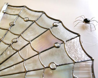 Spider Web Window Corner Stained Glass Decoration Halloween Decor Halloween Decoration