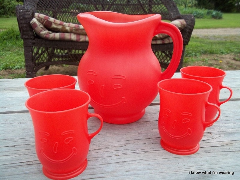 Vintage Kool Aid Pitcher and Cups