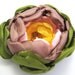 SALE: 50% OFF - Multicolor fabric flower brooch in green, brown, pink and yellow, flower for sash, flower brooch