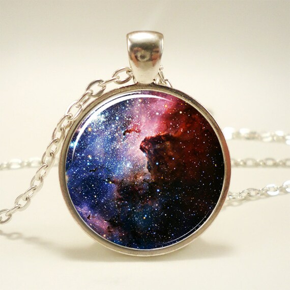 Carina Nebula Galaxy Necklace, Space Jewelry Art Pendant (1168S1IN)