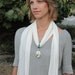 Chakra Healing Hemp Scarf with Shell, Abalone and Agate Pendant - Gifts under 50