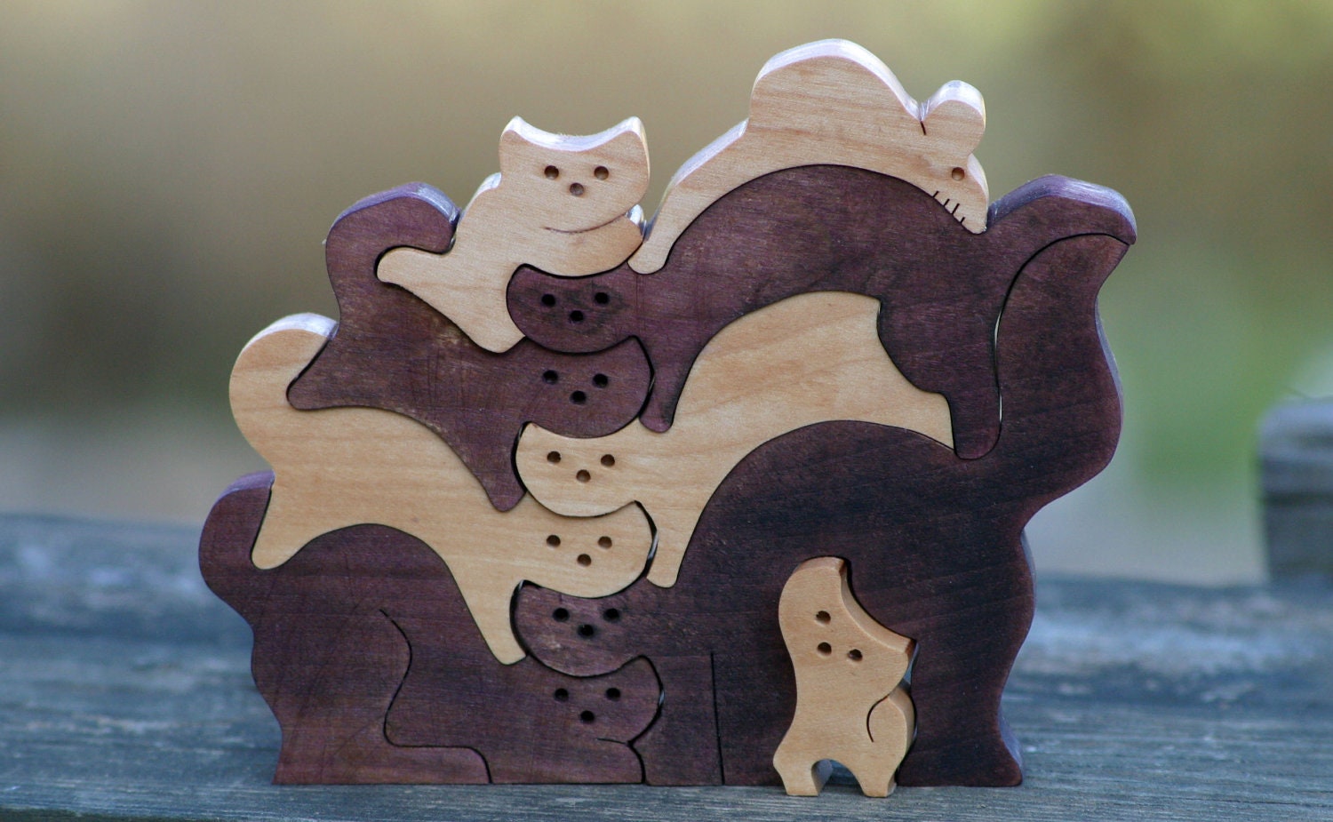 wooden puzzle scroll saw cut cat and mouse Free by ...