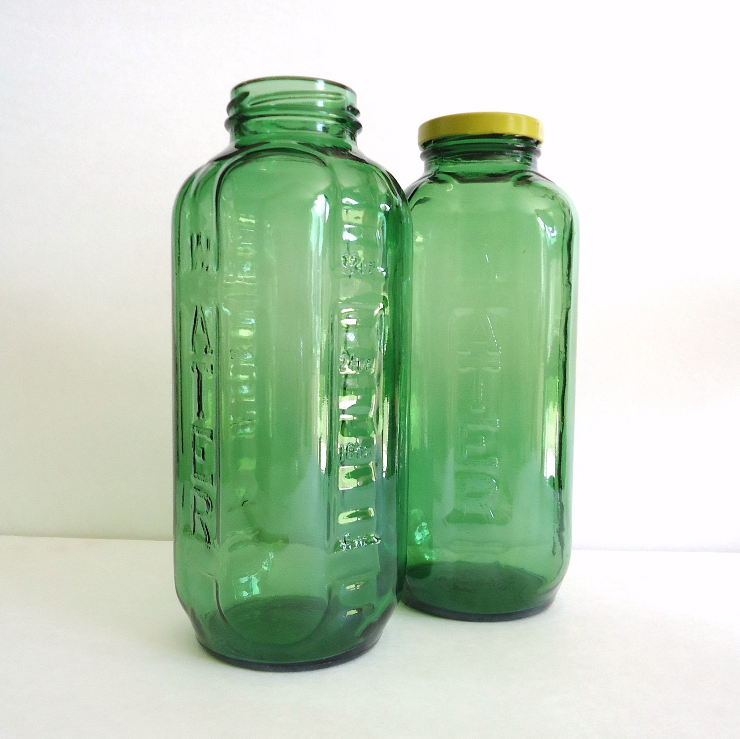 Vintage Green Glass Bottles 42