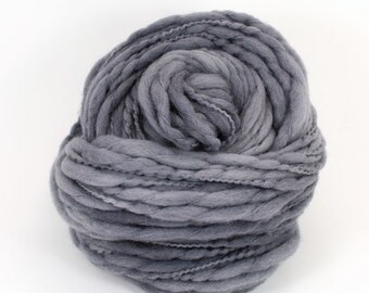 Titan - Hand Dyed Thick & Thin Merino Wool Bulky Chunky Yarn - Colorway: Pewter