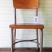 Vintage Child School Chair Wood and Metal