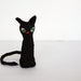 Black cat, Halloween decoration, black kitty with green eyes, cute, spooky, needle felted decoration