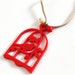 SALE - Red lasercut acrylic birdcage necklace bird gift for her best friend birthday