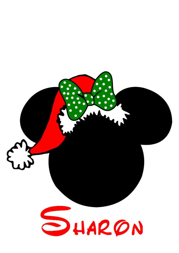 custom personalized minnie santa hat iron on transfer custom personalized minnie santa hat iron on transfer