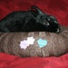 sparkle Ugli Donut bunny rabbit bed for a medium sized bunny brown with handmade appliques