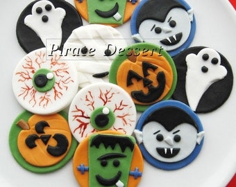 edible halloween cupcake toppers monsters fondant cake decorations halloween cupcakes 12 pieces - Cupcake Decorations For Halloween edible halloween cupcake toppers monsters fondant cake decorations halloween cupcakes 12 pieces - Cupcake Decorations For Halloween