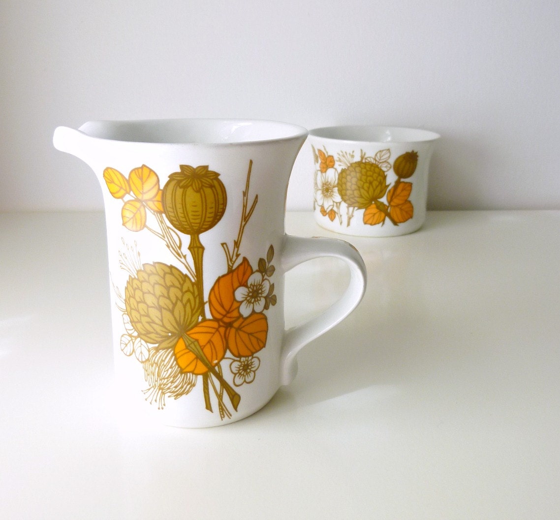 Mid Century Modern Cream & Sugar Set – Countryside – Midwinter England