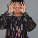 Vintage black & metallic blouse