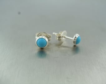 Reconstituted Turquoise Stud Earrings (4.5mm)