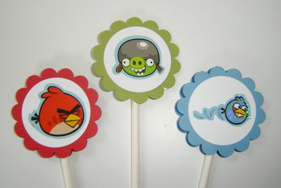 Angry Birds Cupcake Toppers Set of 12