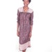 Vintage Hippie India Gauze Gypsy Hippie Metallic Silver Thread Sheer Cotton Bohemian Dress