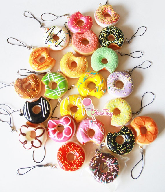 3 squishy donut charms 3 squishy donut charms