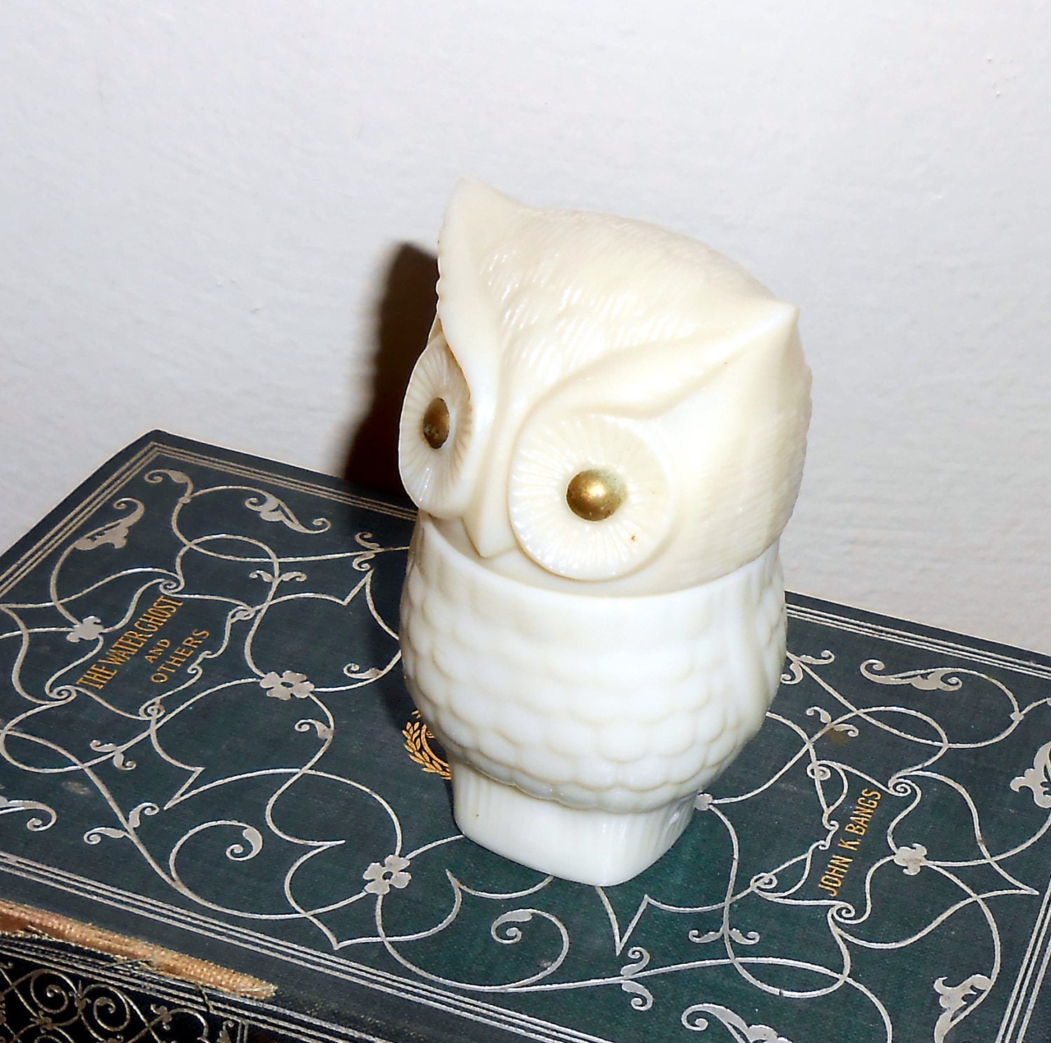 Vintage Avon Owl Figurine White Jar / Bottle by TheBackShak