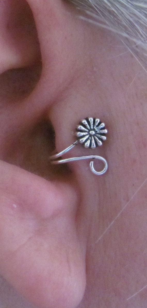 TRAGUS EAR CUFF Earring Antique Silver by manyminithings on Etsy