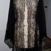 Antique Victorian 1860s Civil War Silk Tulle Chantilly Lace Shawl Goth Steampunk Halloween