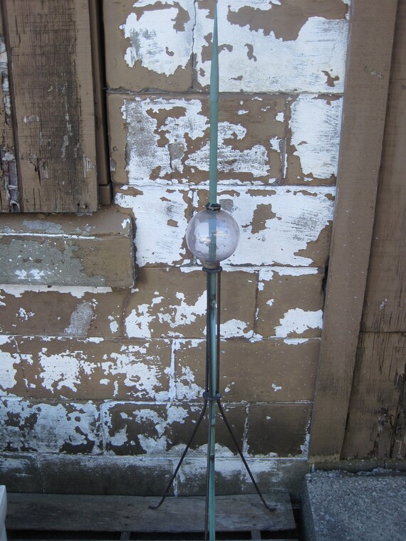 Antique Copper Lightning Rod with Glass Globe