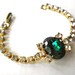 Vintage Rhinestone Bracelet Emerald Green and Clear