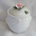 Vintage Jam Jelly Mustard Condiment Jar White Shabby Cottage Chic