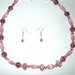 Pink Lampwork and Cat's Eye Beaded Necklace with Free matching earrings