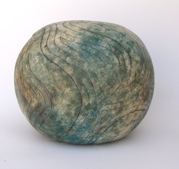Blue Green Garden Orb Decorative Garden Sphere Ceramic Ball