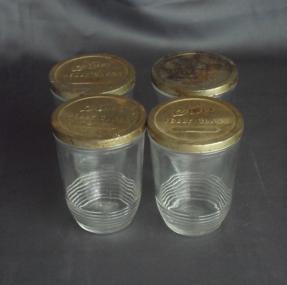 Vintage Kerr Mason Jars with Original Lids. Set of 4.