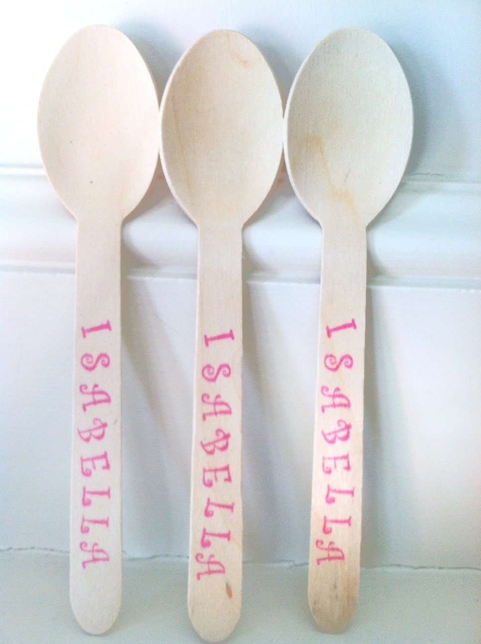Wooden Ice Cream Spoons Wedding Party Spoons Customized