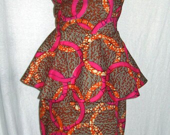 African Wax Print Peplum Top 3 by buythedress on Etsy