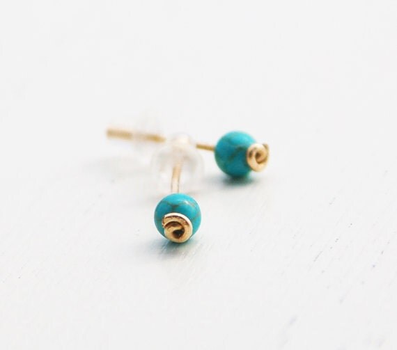 Turquoise stud earrings turquoise post earrings turquoise