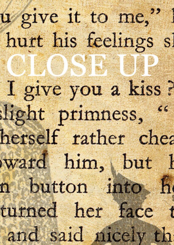 Peter Pan & Wendy Acorn Thimble Kiss Art Book Print A4 or A3 Large Vintage Page Effect Wall