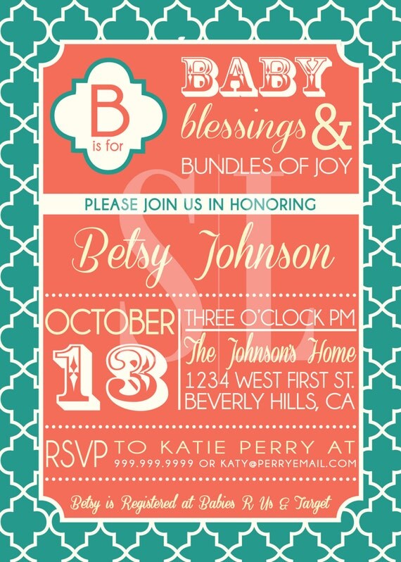 Items similar to BABY SHOWER invitation on Etsy