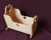 oak doll cradle