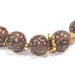 Elegant beads, Polymer Clay beads, spirals and stripes beads in chocolate brown, bronze, gold and white, unique pattern, set of 8 beads