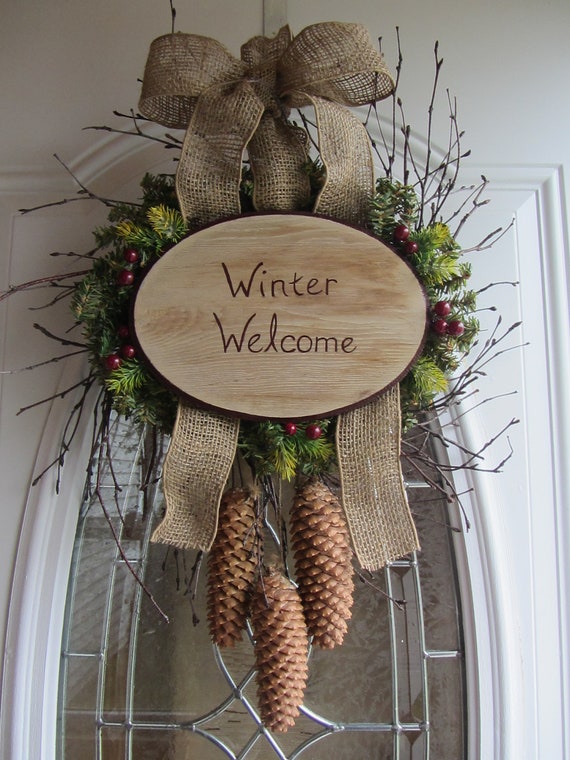 Winter Wreath - Holiday Wreath - Christmas Wreath - Front Door Wreath