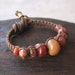1000 Year Old Carnelian Bead Macrame Bracelet - Adjustable