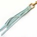 Pale Blue Suede Flora Tassel Keychain