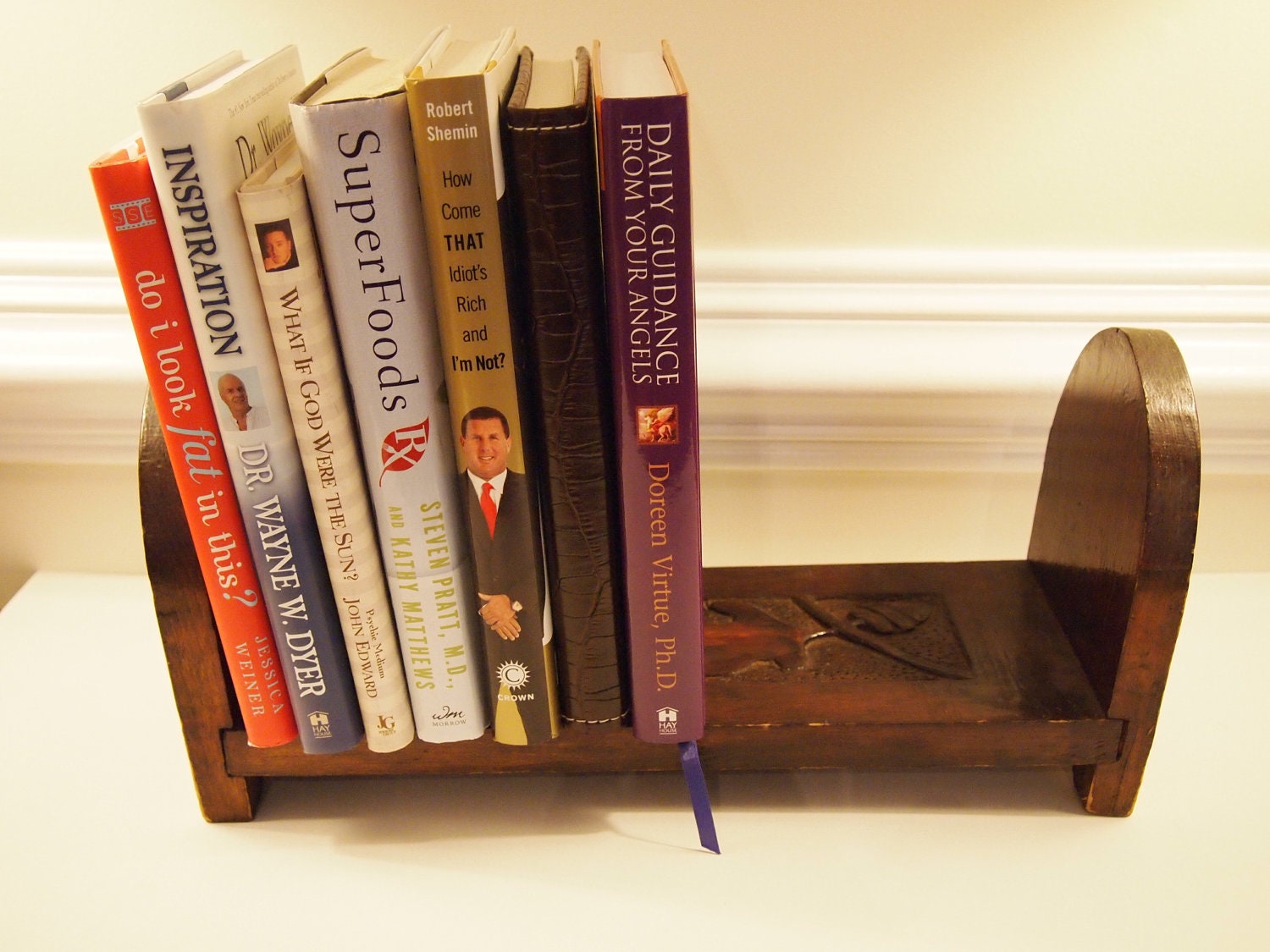 Vintage Hand Carved Wood Book Holder by GracenThings on Etsy