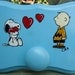 5x6 3/4" Snoopy and Charlie Brown Wooden Wall Hook, Coat Hanger
